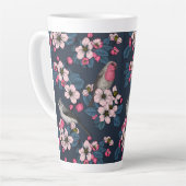 Tasse Latte Oiseaux et fleurs (Angle gauche)