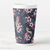 Tasse Latte Oiseaux et fleurs (Devant)