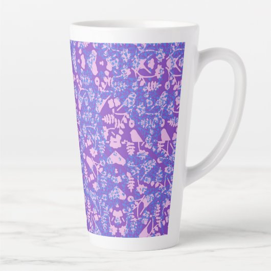 Tasse Latte Oiseaux Et Fleurs (Droite)