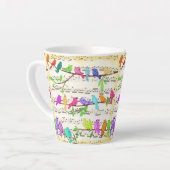 Tasse Latte Oiseaux Musicaux (Angle gauche)