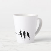 Tasse Latte Oiseaux noirs dans une nuit de fils (Angle droit)