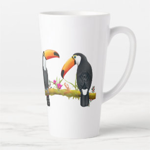 Tasse Latte Oiseaux tropicaux toucans