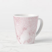 Tasse Latte Ombre de marbre de marbre rose rose brillant (Angle droit)