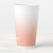 Tasse Latte Ombre de pêche personnalisée (Devant)