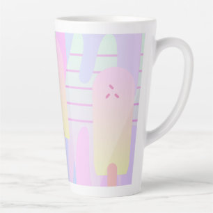 Tasse Latte Ombre Été Crème glacée Pop Stripes Déchets
