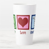 Tasse Latte Oncologue Bureau d'oncologie Peace Love (Devant)