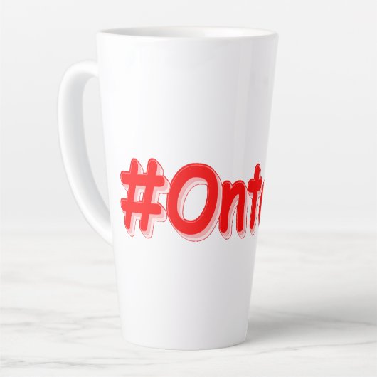 Tasse Latte "#Ontario" Joli design. Commandez dès maintenant  (Angle gauche)