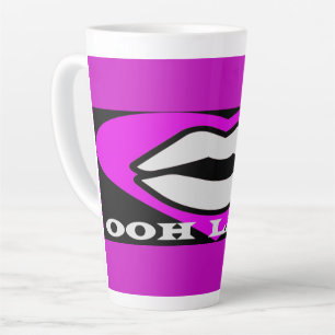 Tasse Latte OO La La design thème de beauté rose et noir franç