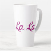 Tasse Latte Ooh La La Script Magenta (Angle droit)