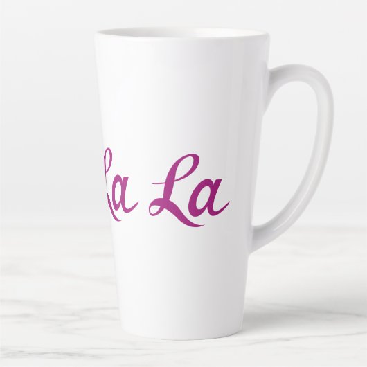 Tasse Latte Ooh La La Script Magenta (Droite)