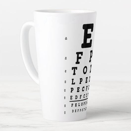 Tasse Latte Optométriste du diagramme des yeux (Angle gauche)