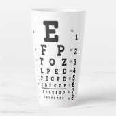 Tasse Latte Optométriste du diagramme des yeux (Devant)