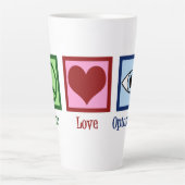 Tasse Latte Optométriste Peace Love Optométrie Blue Eye Doctor (Devant)