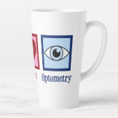 Tasse Latte Optométriste Peace Love Optométrie Blue Eye Doctor (Droite)