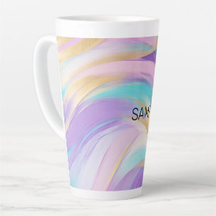 Tasse Latte Or Abstrait rose Lilac Turquoise