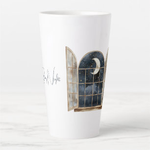 Tasse Latte Or Bleu Étoiles Argent