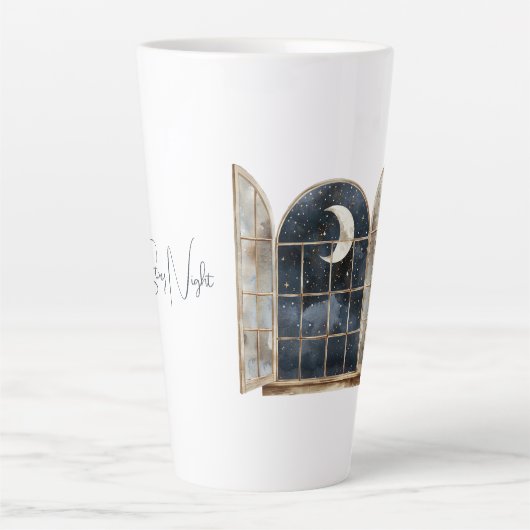Tasse Latte Or Bleu Étoiles Argent (Devant)