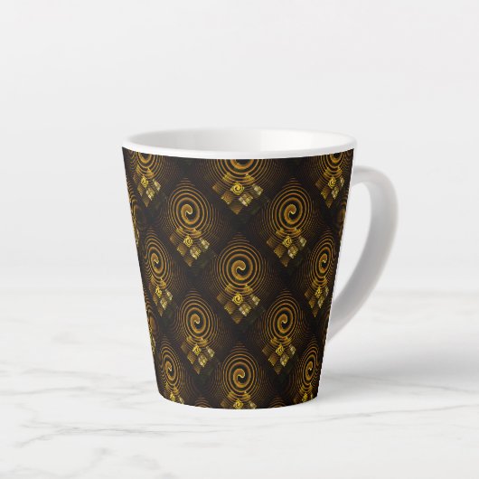 Tasse Latte Or Moderne Bohème Élégant Motif d'Art Abstrait #50 (Angle droit)