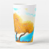 Tasse Latte "Orange Coloured Nature" Belle Photo. Commandez dè (Devant)