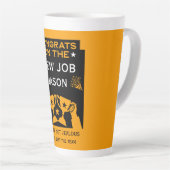 Tasse Latte Orange Félicitations Pour Le Nouveau Travail (Angle droit)