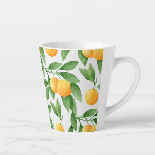 Tasse Latte Oranges ou mandarines motif (Droite)