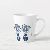 Tasse Latte Orbes florales bleues (Droite)