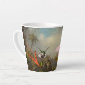 Tasse Latte Orchidée avec deux colibris Heade (Angle gauche)