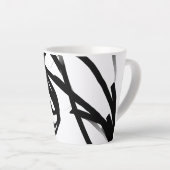 Tasse Latte Orchidée Blanc : Abstrait blanc et noir (Angle droit)