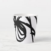 Tasse Latte Orchidée Blanc : Abstrait blanc et noir (Devant)