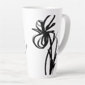 Tasse Latte Orchidée Blanc : Abstrait blanc et noir (Angle droit)