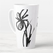 Tasse Latte Orchidée Blanc : Abstrait blanc et noir (Angle gauche)