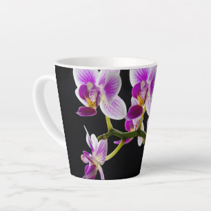 Tasse Latte Orchidée blanche et violette