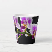 Tasse Latte Orchidée blanche et violette (Devant)