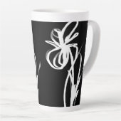 Tasse Latte Orchidée Noir : Abstrait noir et blanc (Angle droit)