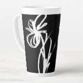 Tasse Latte Orchidée Noir : Abstrait noir et blanc (Angle gauche)