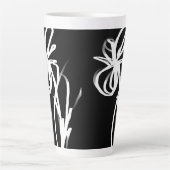 Tasse Latte Orchidée Noir : Abstrait noir et blanc (Devant)
