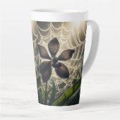 Tasse Latte Orchidée noire Spiderweb Floral (Angle droit)