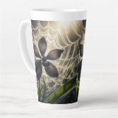 Tasse Latte Orchidée noire Spiderweb Floral (Angle gauche)
