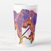 Tasse Latte orchidée violette et ambre (Devant)