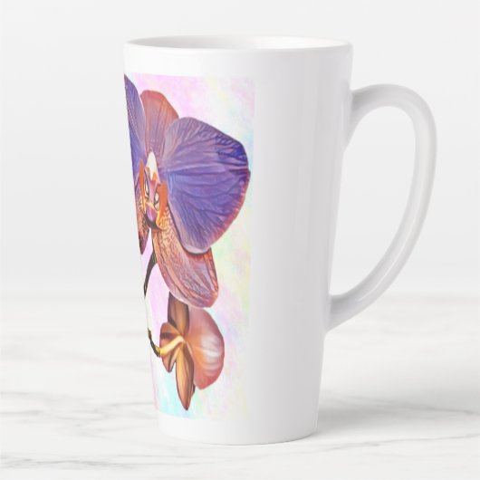 Tasse Latte orchidée violette et ambre (Droite)