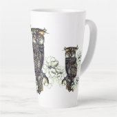 Tasse Latte Orchidées vertes de Chouette dorée (Angle droit)