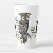 Tasse Latte Orchidées vertes de Chouette dorée (Devant)