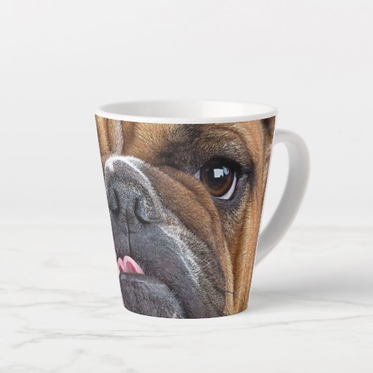 Tasse Latte Oreillers à lancer de Bulldog anglais (Angle droit)