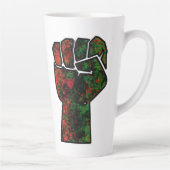 Tasse Latte orgueil noir poing vert rouge pan drapeau africain (Droite)