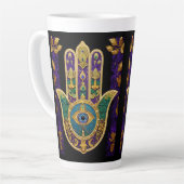 Tasse Latte Ornate Gold Troisième Oeil Hamsa (Angle gauche)