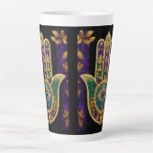 Tasse Latte Ornate Gold Troisième Oeil Hamsa (Devant)