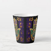 Tasse Latte Ornate Gold Troisième Oeil Hamsa (Devant)