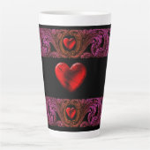 Tasse Latte Ornement Goth Purple Avec Coeur (Devant)