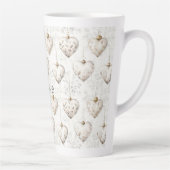 Tasse Latte Ornements coeurs gris crème chic   (Droite)