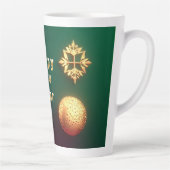 Tasse Latte Ornements de Noël dorés avec rennes (Droite)